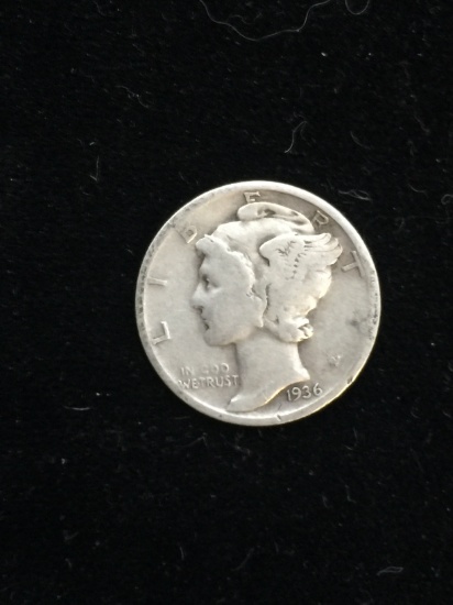 1936-S United States Mercury Dime - 90% Silver Coin