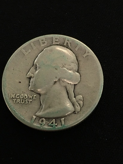 1941 United States Washington Quarter - 90% Silver Coin