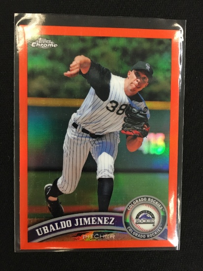 2011 Topps Chrome Orange Refractor Ubaldo Jimenez Rockies