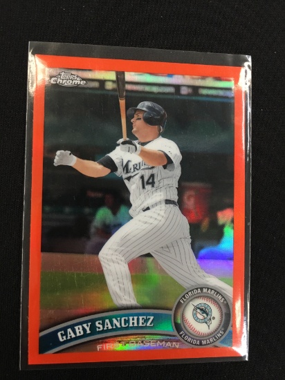 2011 Topps Chrome Orange Refractor Gaby Sanchez Marlins