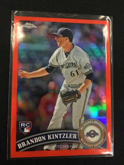 2011 Topps Chrome Orange Refractor Brandon Kintzler Brewers Rookie Card