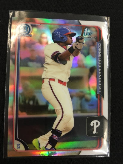 2015 Bowman Chrome Refractor Cornelius Randolph Phillies Rookie Card