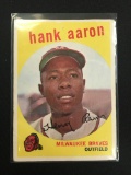 1959 Topps #380 Hank Aaron Braves Vintage Card