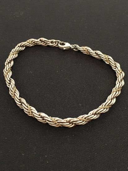 Hand Woven Sterling Silver 8" Bracelet