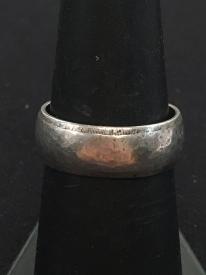 Wide Sterling Silver Dome Ring Band - Size 7