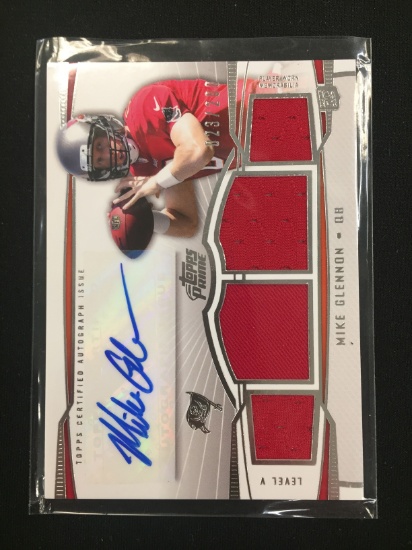 2013 Topps Prime Mike Glennon Bucs Rookie Autograph Quad Jersey Card /200