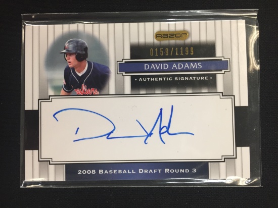2008 Razor David Adams Rookie Autograph Card /1199