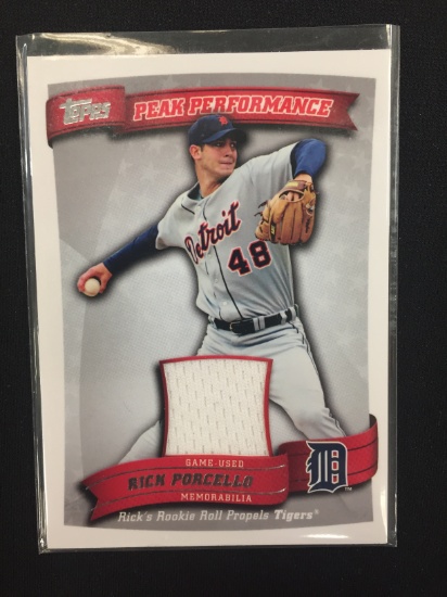 2010 Topps Peak Performance Rick Porcello Tigers Jersey Card