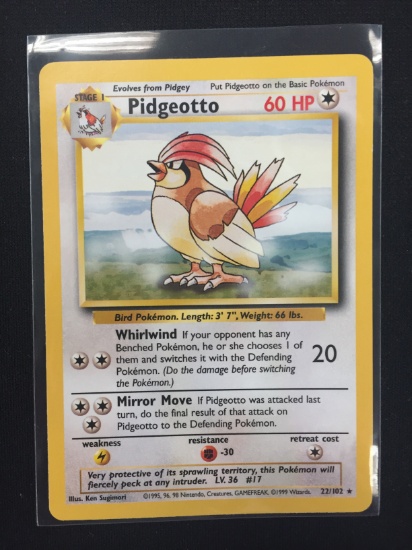 Pokemon Pidgeotto Rare Card 22/102