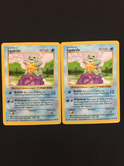 Pokemon Squirtle Shadowless Base Set Card 63/102