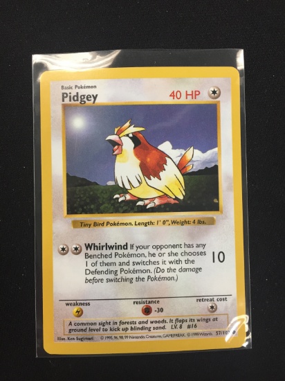 Pokemon Pidgey Shadowless Base Set 57/102