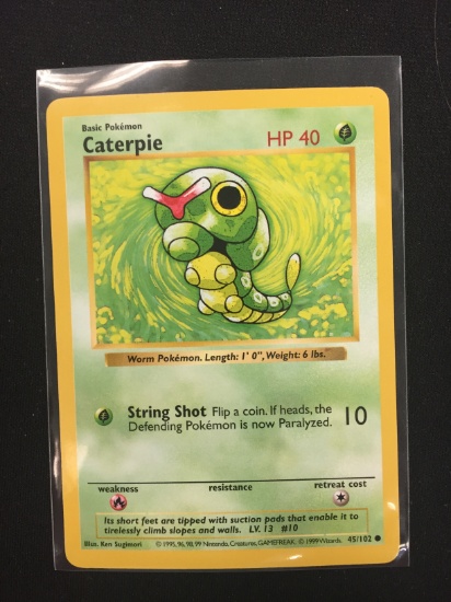 Pokemon Caterpie Shadowless Base Set Card 45/102