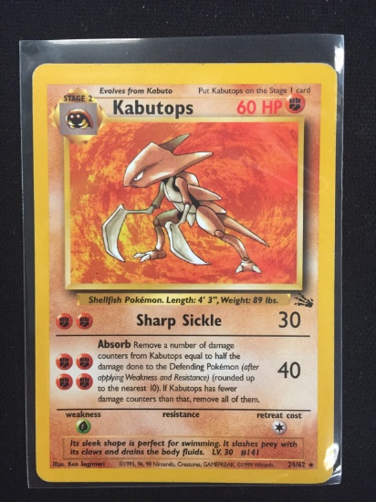 Pokemon Kabutops Fossil Rare Card 24/62