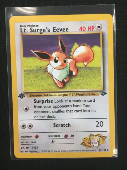 Pokemon Lt. Surge's Eevee 1st Edition 51/132