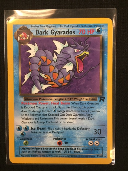 Pokemon Dark Gyarados Rare Card 25/82