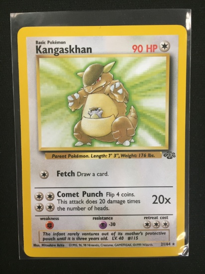 Pokemon Kangaskhan Jungle Rare Card 21/64