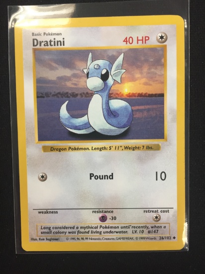 Pokemon Dratini Shadowless Base Set Card 26/102