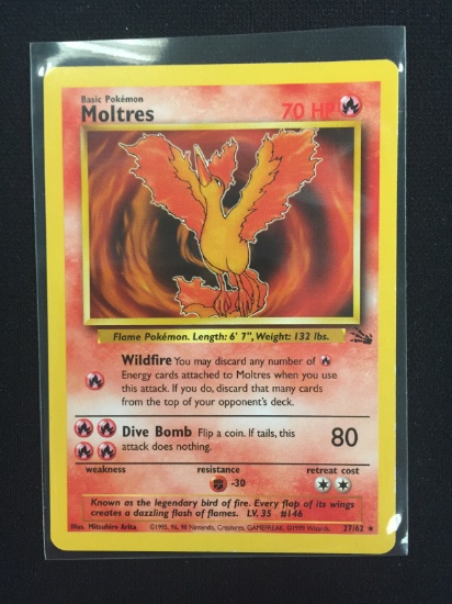 Pokemon Moltres Fossil Rare Card 27/62
