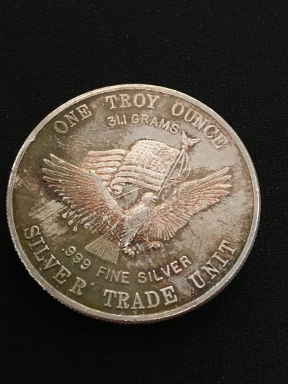 1 Troy Ounce .999 Fine Silver US Assay Office San Francisco Silver Trade Unit Bullion Round Coin