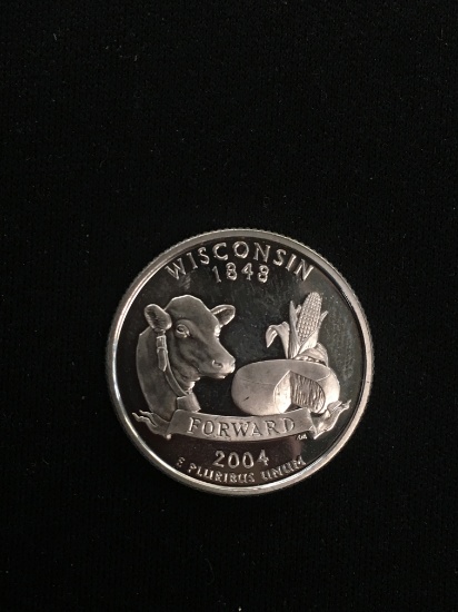 2004 S United States PROOF Silver Quarter Dollar - Wisconsin