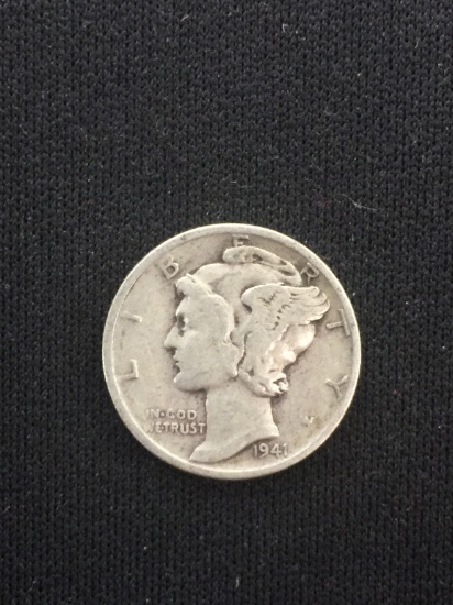 1941-United States Mercury Dime - 90% Silver Coin