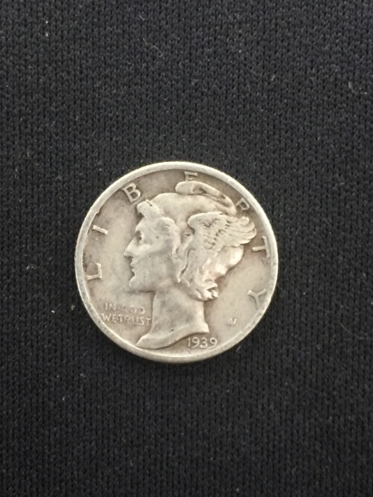 1939-United States Mercury Dime - 90% Silver Coin