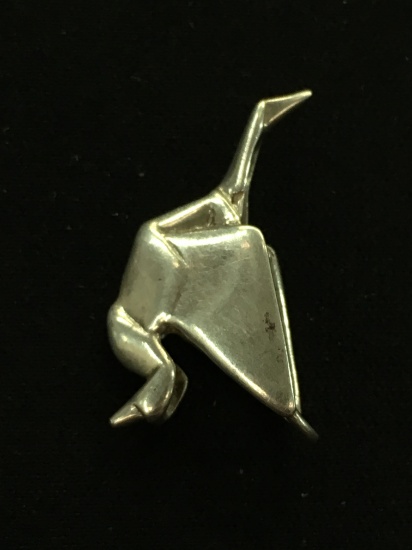 Unique Sterling Silver Origami Crane Motif Pedant