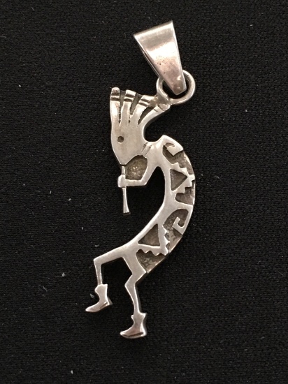 Old Pawn Mexico Aztec Musician Motif Sterling Silver Pendant