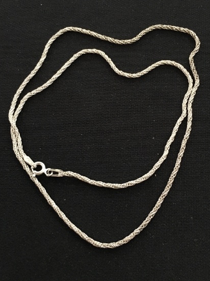 Italian Made Sterling Silver 18" Rope Chain w/ Spring Ring Clasp