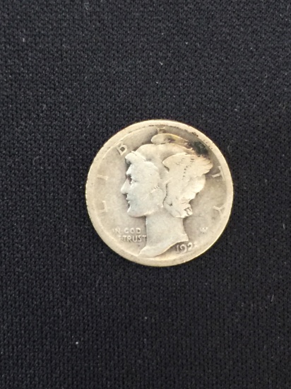 1921-D United States Mercury Silver Dime - 90% Silver Coin