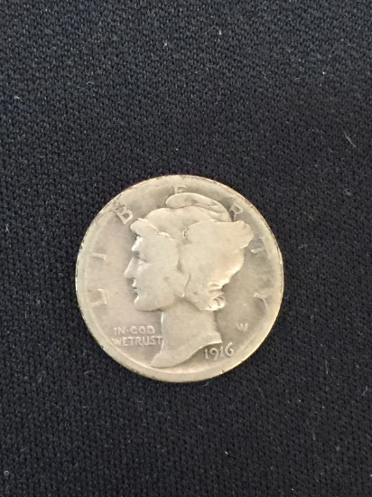1916-S United States Mercury Silver Dime - 90% Silver Coin