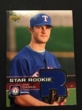2003 Upper Deck John Danks Rangers Rookie Jersey Card