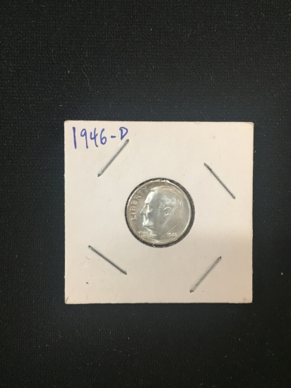 1946-D United States Roosevelt Silver Dime - 90% Silver Coin - BU Uncirculated Condition