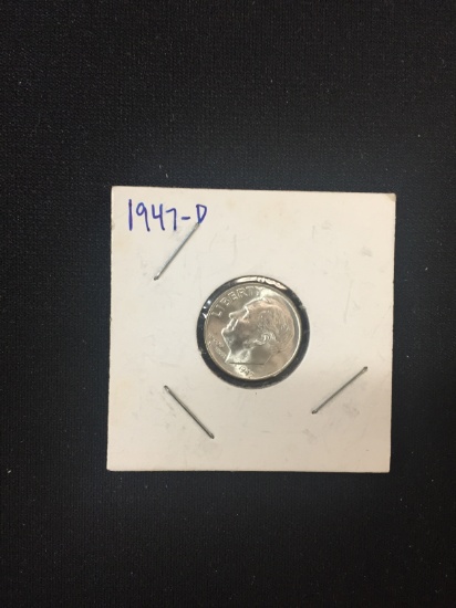 1947-D United States Roosevelt Silver Dime - 90% Silver Coin - BU Uncirculated Condition
