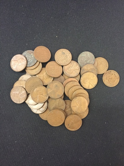 44 Count Lot of Unsearched Lincoln Wheat Pennies