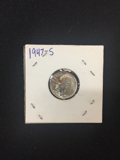1947-S United States Roosevelt Silver Dime - 90% Silver Coin - BU Uncirculated Condition