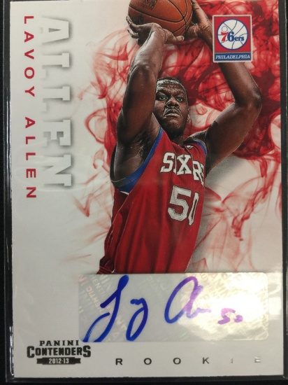 2012/13 Panini Lavoy Allen 76ers Rookie Autograph Card