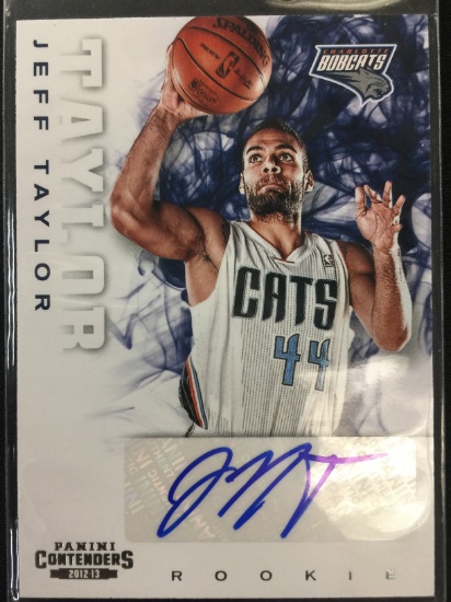 2012/13 Panini Jeff Taylor Bobcats Rookie Autograph Card