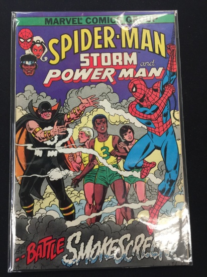 Spider-Man, Storm, And Power Man Battle Smokescreen-Marvel Comic Book