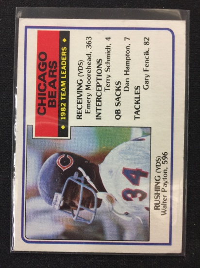 1983 Topps Chicago Bears Team Leaders Walter Payton Football Card