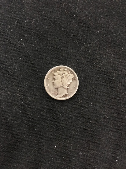 1938 -United States Mercury Dime - 90% Silver Coin