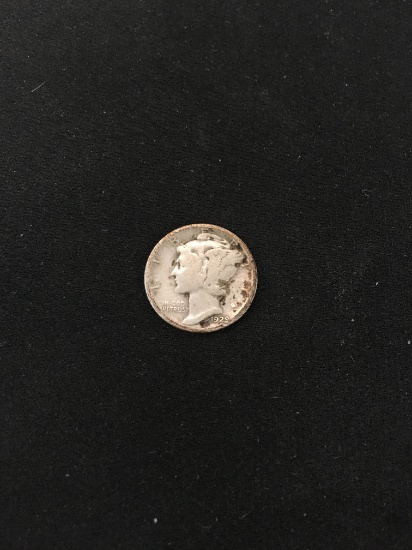 1929 United States Mercury Silver Dime - 90% Silver Coin