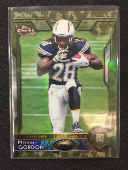 2015 Topps Chrome Camo Refractor Melvin Gordon Chargers Rookie Card /499