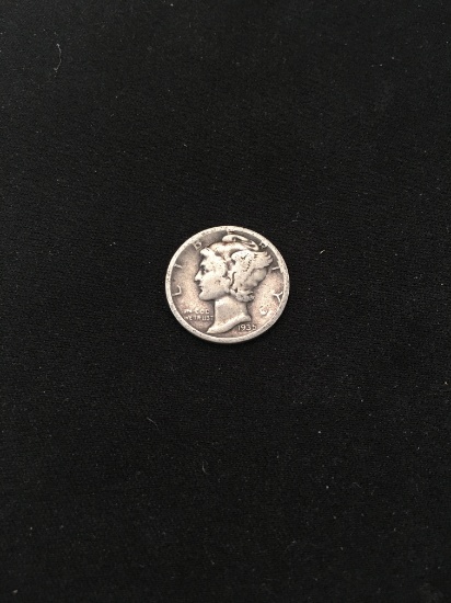 1935-United States Mercury Dime - 90% Silver Coin