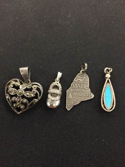 4 Sterling Silver Pendants