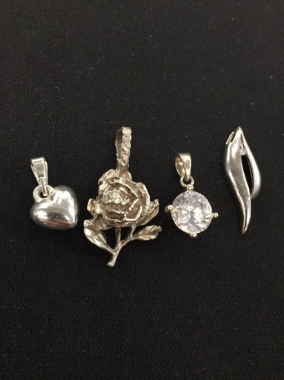 4 Sterling Silver Pendants