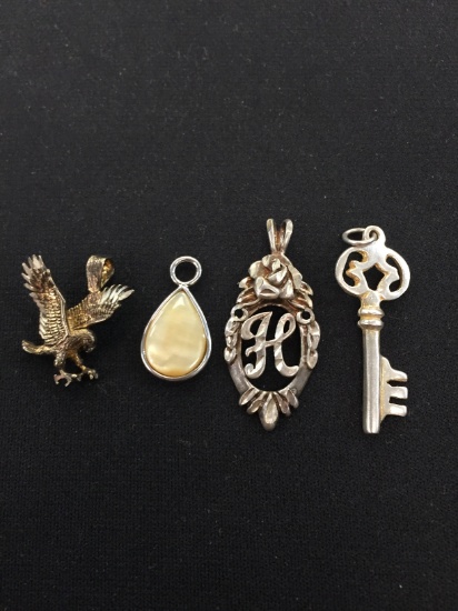 4 Sterling Silver Pendants