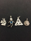 4 Sterling Silver Pendants