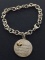 Sterling Silver Cable Link Tage Bracelet w/ Heart Detail & Inscription
