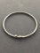 Vintage Sterling Silver Round Bangle Bracelet